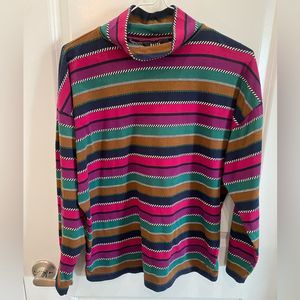 PASTA rare vintage 80s 90s vibrant turtleneck colorful top sweater L EUC